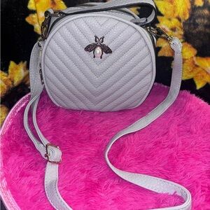 Free People Light Gray Quilted Crossbody Bag